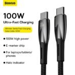 ⁦Baseus Glimmer Series Fast Charging Data Cable Type-C To Type-C 100W - (1 meter )⁩ - الصورة ⁦3⁩