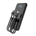 Aspor A305 All-in-One Power Bank 10000mAh 22.5W with Built-in Cables – Black