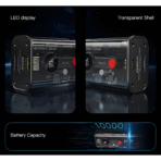 Yesido YP35 Power Bank 10000mAh PD 22.5W Transparent Shell with LED Display – Black - Image 2