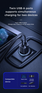⁦Joyroom 3.1A Mini Dual-Port Fast Charge (Lightining) C-A06 Black⁩ - الصورة ⁦2⁩