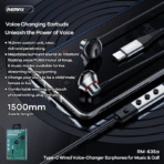 ⁦Remax Type-C Wired Voice-Changer Earphone RM-635A⁩ - الصورة ⁦2⁩