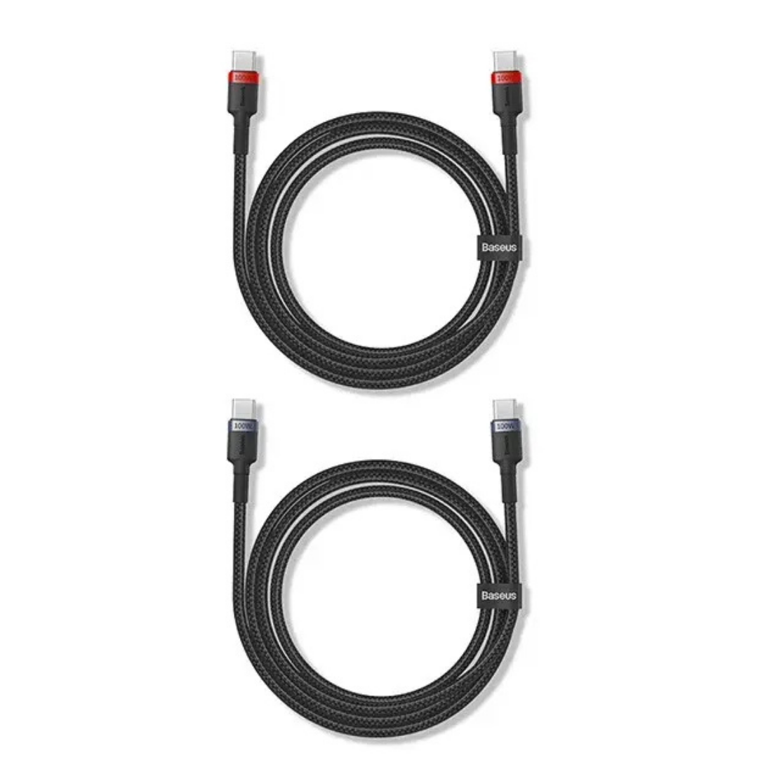 dbsgtrhsrtg 2PCS BUNDLE Baseus PD100W Fast Charging Type-C TO Type-C Cable 3.3FT - Image 1