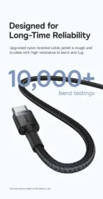 2PCS BUNDLE Baseus PD100W Fast Charging Type-C TO Type-C Cable 3.3FT - Image 4