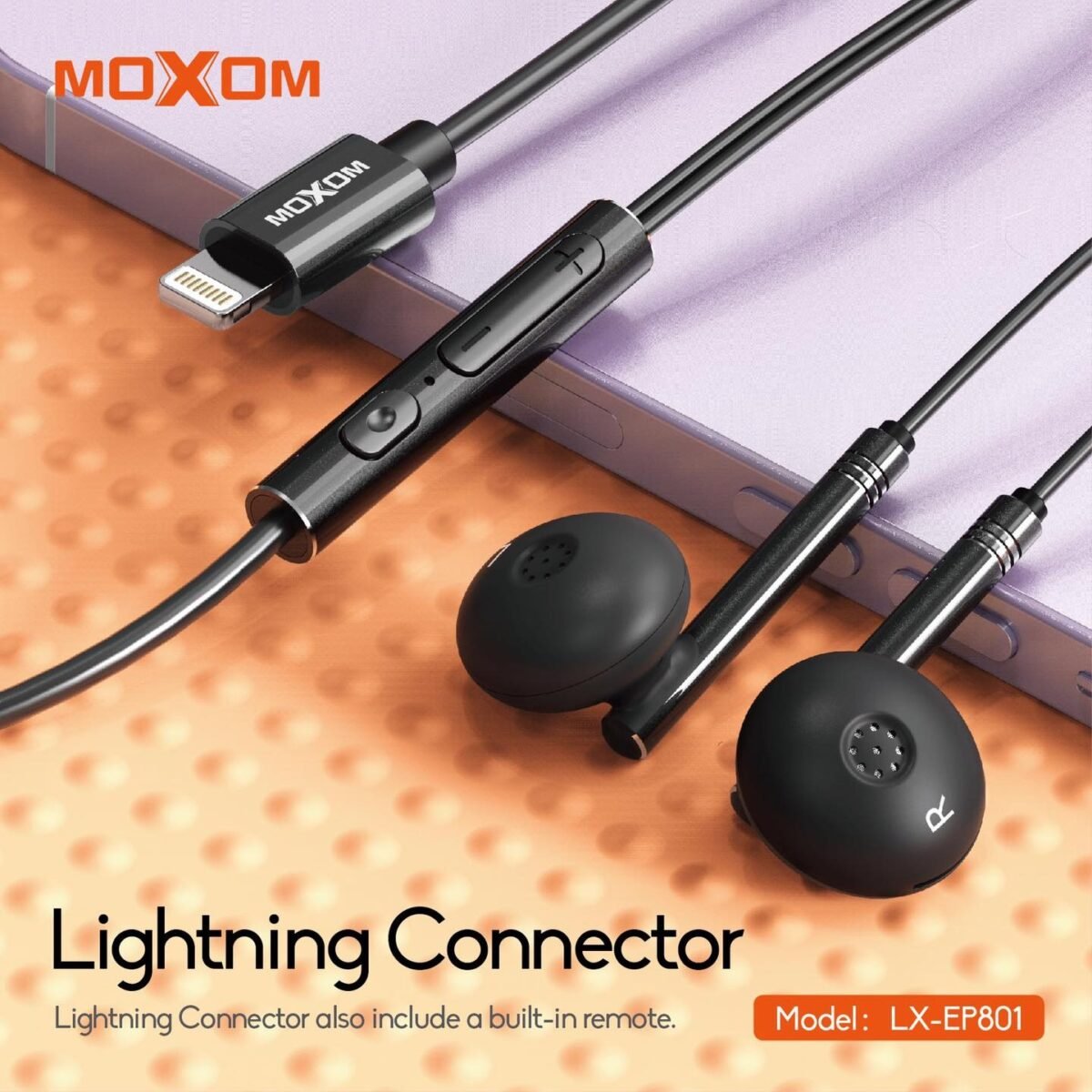 Moxom LX-EP801 Lightning Connector Earphone - Image 2