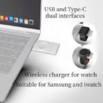 Portable Galaxy Watch Charging Dongle Portable Apple Watch Charger Dual Side Plug - Image 2
