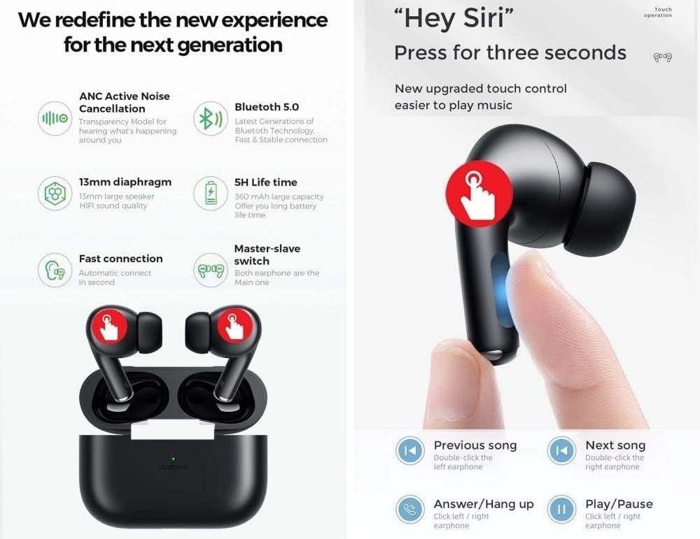 imgi_93_61gS0hRNXgL._AC_SL1000_ Joyroom JR-T03 Pro True Wireless Earbuds - Image 2