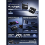 Remax Multi In One Built-in AC Plug+UK Plug 22.5W With Type-C+Iph Cable CP-1 - Image 2