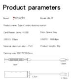 ⁦Yesido Hub Adapter 4IN1 Multifuntional Type-C Docking Station HB17⁩ - الصورة ⁦7⁩