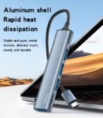 ⁦Yesido Hub Adapter 4IN1 Multifuntional Type-C Docking Station HB17⁩ - الصورة ⁦5⁩