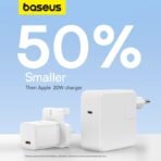 Baseus GaN5 Fast Charger Mini 1C 20W UK - Image 3
