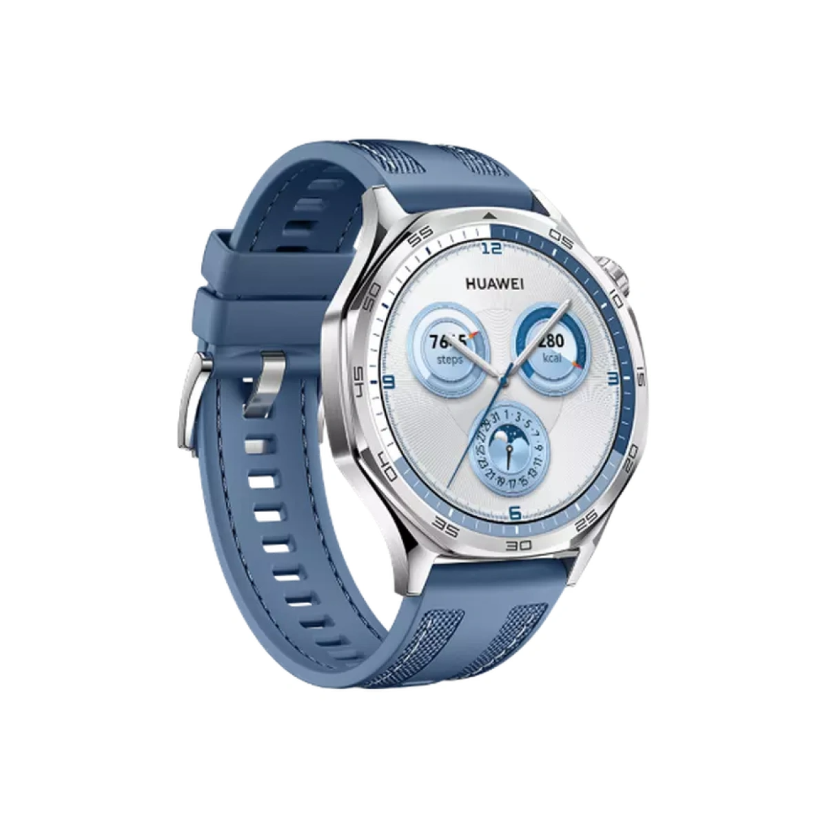 imgi_194_Huawei-Watch-GT-5-46mm-Silver-Blue-textile-bracelet Huawei Watch GT5 46MM Silver - الصورة 1