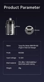 Remax Car Charger 30W PD+QC RCC110 - Image 5