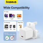 Baseus GaN5 Fast Charger Mini 1C 20W UK - Image 7