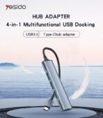 ⁦Yesido Hub Adapter 4IN1 Multifuntional Type-C Docking Station HB17⁩ - الصورة ⁦2⁩