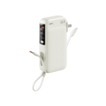 Remax 10000 MAH Powerbank With Dual Side Cable White RPP-I0S