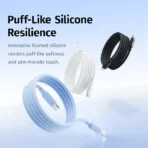 Baseus Soft & Resilient Foamed Silicone USB-C to USB-C Data Cable 100W 1m Blue & White - Image 2