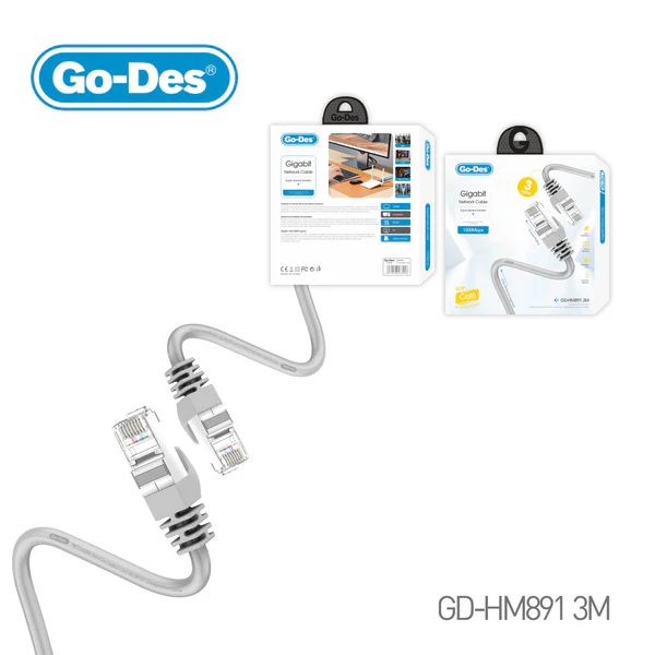 IMG_4878_grande Go-Des Gigabit Network Cable 1000MBPS Cat6 3 Meter - 20 Meter GD-HM891 - الصورة 1