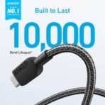 Anker 322 USB-A to USB-C Cable 3ft Nylon Braided White / Black - Image 3