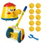 Vacuum Ball Catching Game Set With Pop-Up Launcher and Collection Roller