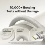 Baseus Titanium Alloy Fast Charging Cable USB-C To USB-C 100W 1Meter (One Year Warranty) - Image 4