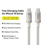 Baseus Titanium Alloy Fast Charging Cable USB-C To USB-C 100W 1Meter (One Year Warranty) - Image 8