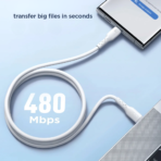 ⁦Joyroom Flash-Charge SA26-CC3 60W USB-C to USB-C Data Cable 1m⁩ - الصورة ⁦4⁩