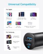 ⁦Anker PowerDrive 30W Dual-Port Car Charger (USB-C PD + USB-A) A2741H11 Black⁩ - الصورة ⁦4⁩