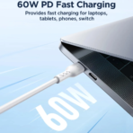 ⁦Joyroom Flash-Charge SA26-CC3 60W USB-C to USB-C Data Cable 1m⁩ - الصورة ⁦2⁩