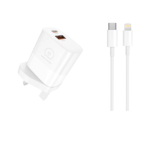Wuw PD20W+QC18W Charger Set Type-C To Lightning Cable T87 (3 Month Warranty)