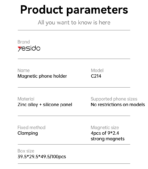 ⁦Yesido Magnet Holder Air Vent C214⁩ - الصورة ⁦9⁩