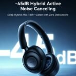 JOYROOM JHead Series JR-JH3 Hybrid ANC Wireless Over-Ear Headphones With App Support, Black - Image 4