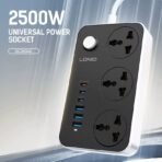 ⁦LDNIO 2500W Universal Power Socket Outlet X3 USB-C X3 USB-A X3 20W SC3604C (One Month Warranty)⁩ - الصورة ⁦2⁩