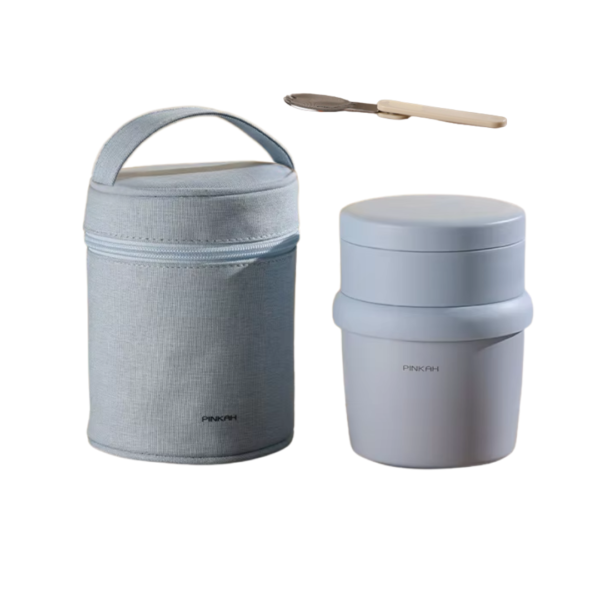 Pinkah Double-Wall Stainless Steel Vacuum Food Jar blue